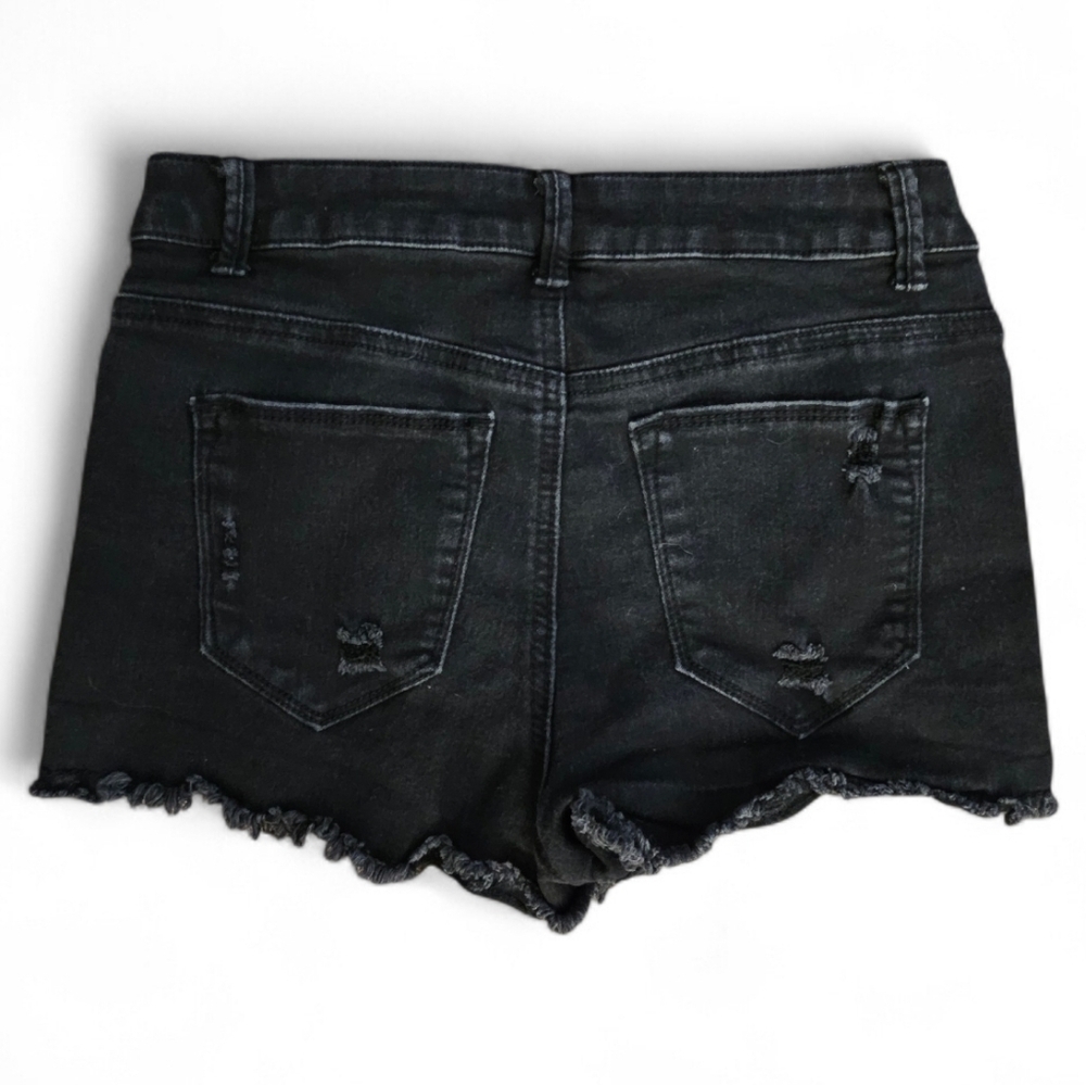 Astor SZ 7 Black Denim Distessed Cut-Off Shorts - Picture 6 of 7